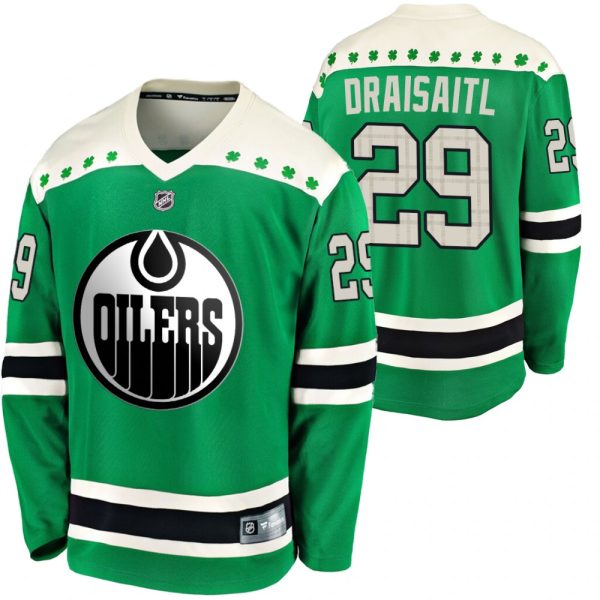 Herren Edmonton Oilers Eishockey Trikot Leon Draisaitl #29 Grün 2020 St. Patrick’s Day Breakaway